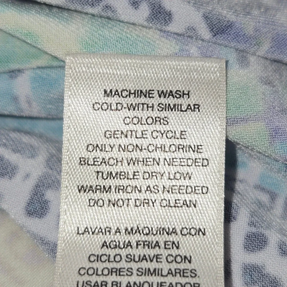 Chicos Geometric‎ Mosaic Maxi Skirt Blue Teal Purple Women Size 2 Large Stretch